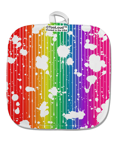 Splatter AOP - Rainbow White Fabric Pot Holder Hot Pad All Over Print-Pot Holder-TooLoud-White-Davson Sales