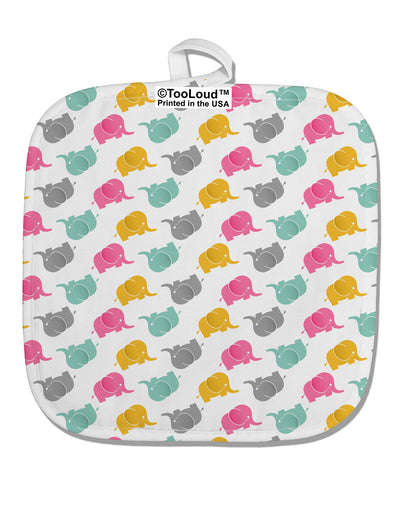 Cute Baby Elephants AOP White Fabric Pot Holder Hot Pad All Over Print-Pot Holder-TooLoud-White-Davson Sales