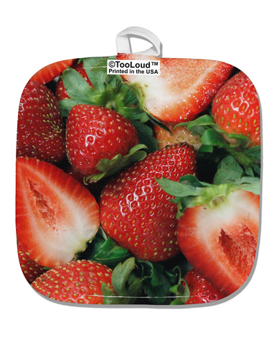 Strawberries All Over White Fabric Pot Holder Hot Pad All Over Print-Pot Holder-TooLoud-White-Davson Sales