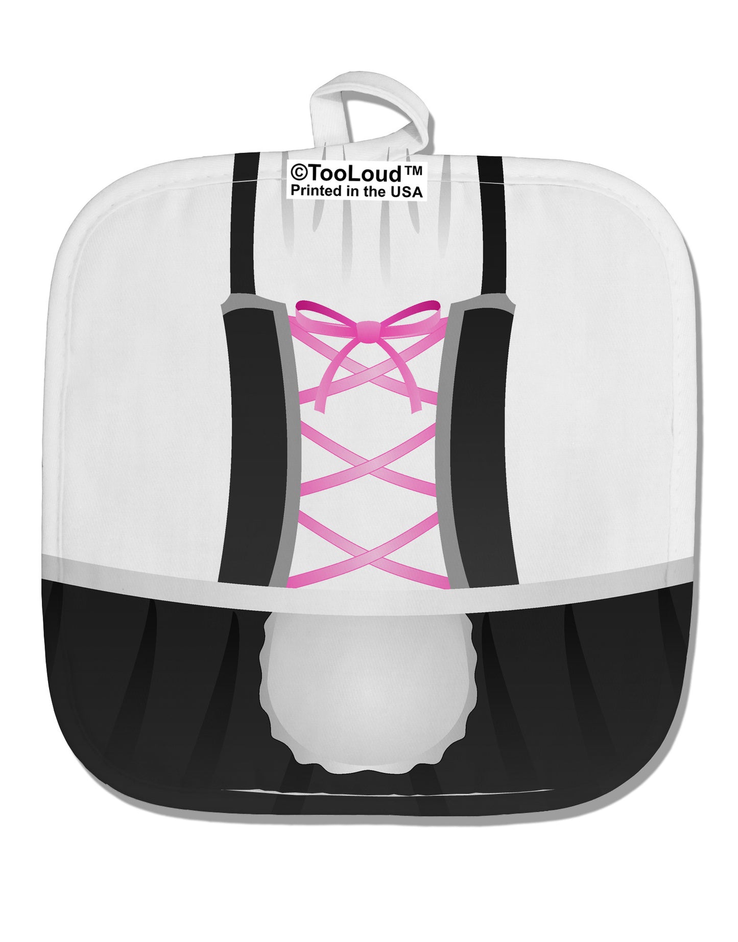 Dirndl Costume Black White Fabric Pot Holder Hot Pad All Over Print by TooLoud-Pot Holder-TooLoud-White-Davson Sales