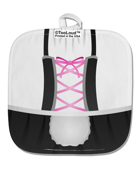 Dirndl Costume Black White Fabric Pot Holder Hot Pad All Over Print by TooLoud-Pot Holder-TooLoud-White-Davson Sales