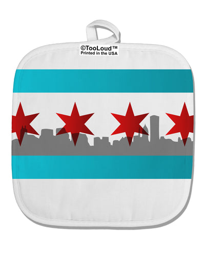 Chicago Flag Skyline AOP White Fabric Pot Holder Hot Pad All Over Print-Pot Holder-TooLoud-White-Davson Sales