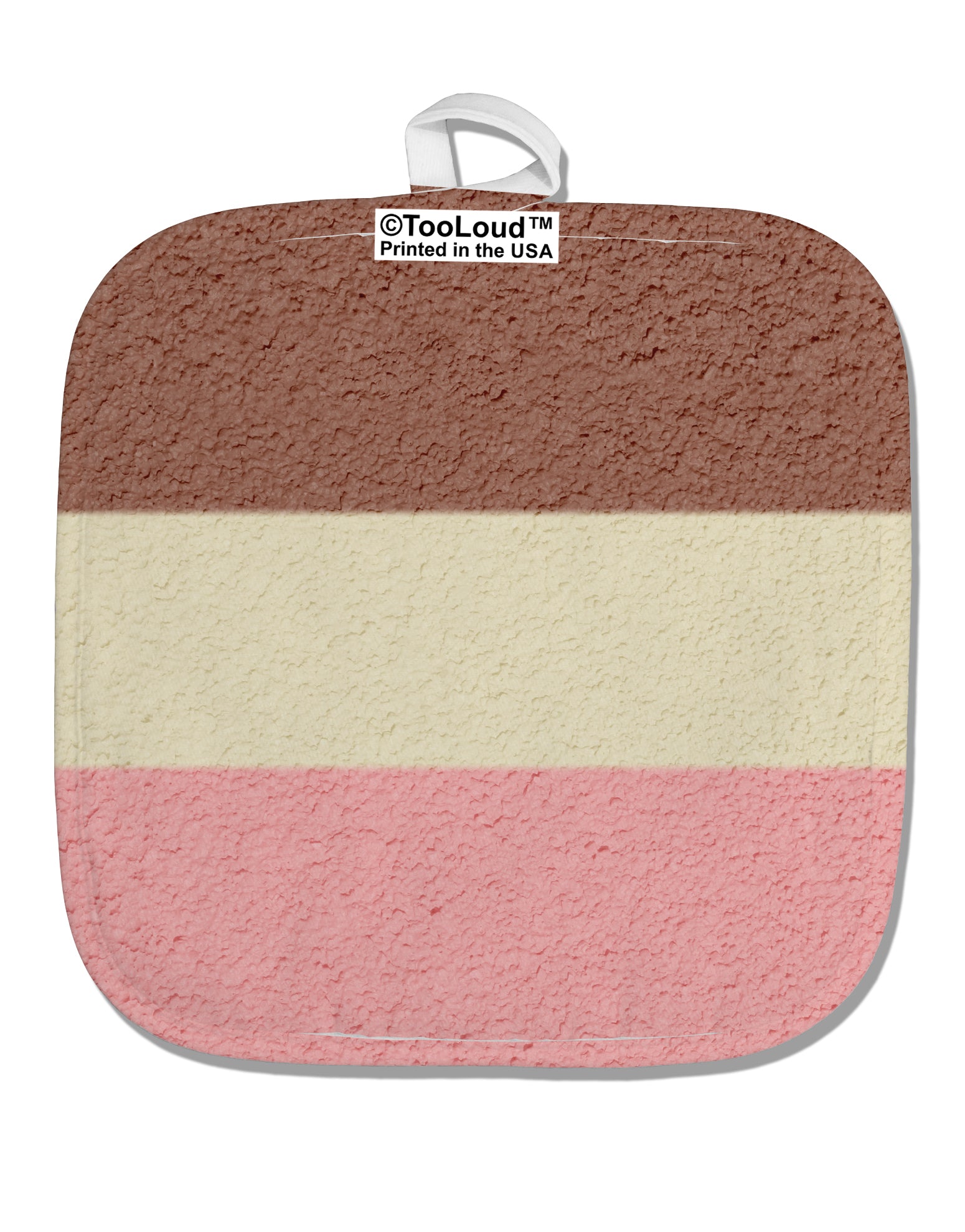 Horizontal Neapolitan Ice Cream White Fabric Pot Holder Hot Pad All Over Print by TooLoud-Pot Holder-TooLoud-White-Davson Sales