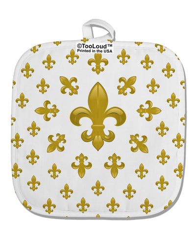 Gold Fleur De Lis AOP White Fabric Pot Holder Hot Pad All Over Print by TooLoud-Pot Holder-TooLoud-White-Davson Sales