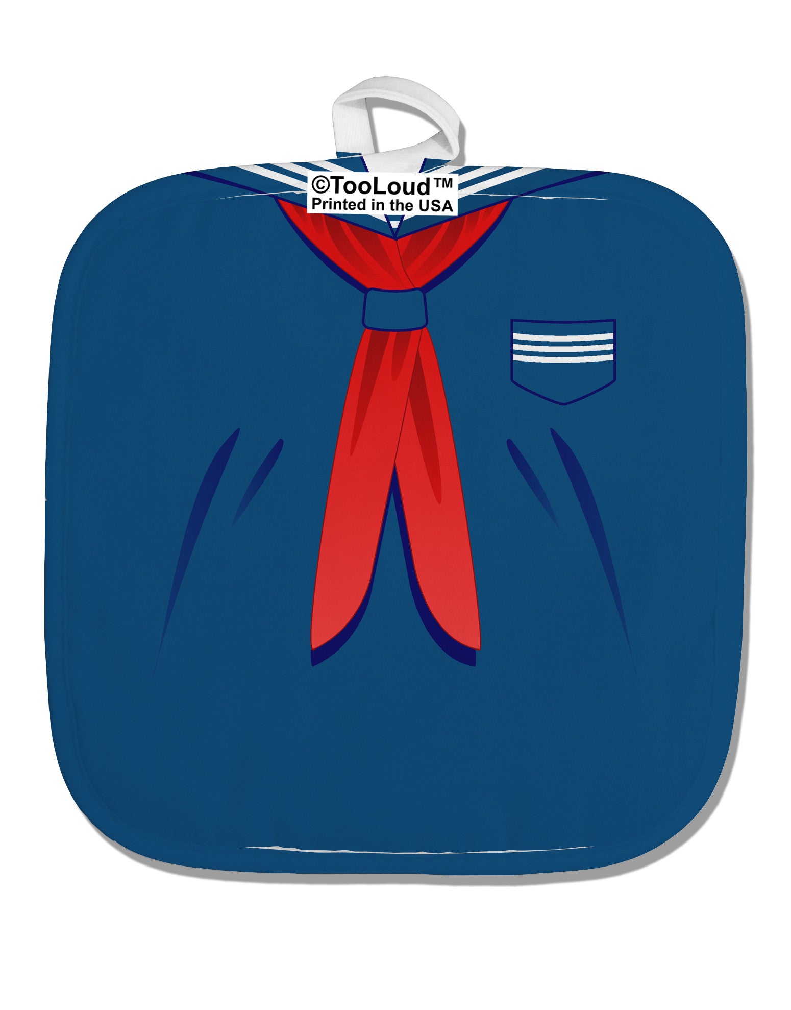 School Uniform Costume - Blue White Fabric Pot Holder Hot Pad All Over Print-Pot Holder-TooLoud-White-Davson Sales