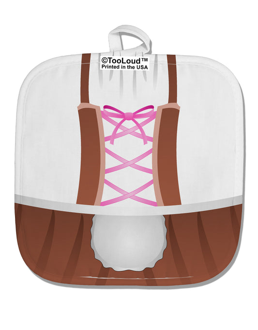 Dirndl Costume Brown White Fabric Pot Holder Hot Pad All Over Print by TooLoud-Pot Holder-TooLoud-White-Davson Sales