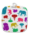 Colorful Elephants AOP White Fabric Pot Holder Hot Pad All Over Print-Pot Holder-TooLoud-White-Davson Sales