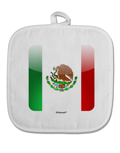 Mexican Flag App Icon White Fabric Pot Holder Hot Pad by TooLoud-Pot Holder-TooLoud-White-Davson Sales