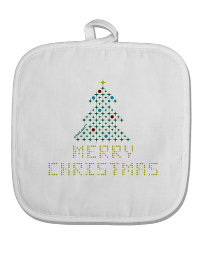 Merry Christmas Sparkles White Fabric Pot Holder Hot Pad-Pot Holder-TooLoud-White-Davson Sales