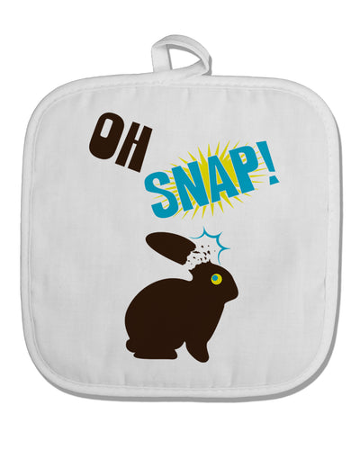 Oh Snap Chocolate Easter Bunny White Fabric Pot Holder Hot Pad-Pot Holder-TooLoud-White-Davson Sales