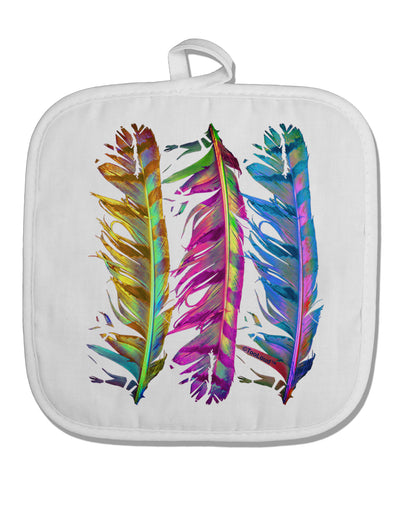 Magic Feathers White Fabric Pot Holder Hot Pad-Pot Holder-TooLoud-White-Davson Sales