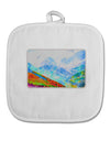 CO Fog Mountains Watercolor White Fabric Pot Holder Hot Pad-Pot Holder-TooLoud-White-Davson Sales