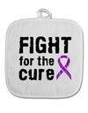 Fight for the Cure - Purple Ribbon Crohn’s Disease White Fabric Pot Holder Hot Pad-Pot Holder-TooLoud-White-Davson Sales