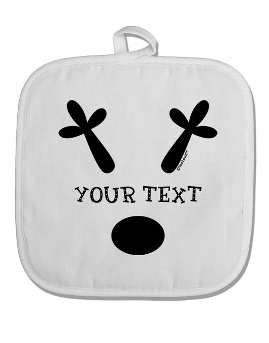 Personalized Matching Reindeer Family Design - Your Text White Fabric Pot Holder Hot Pad-Pot Holder-TooLoud-White-Davson Sales