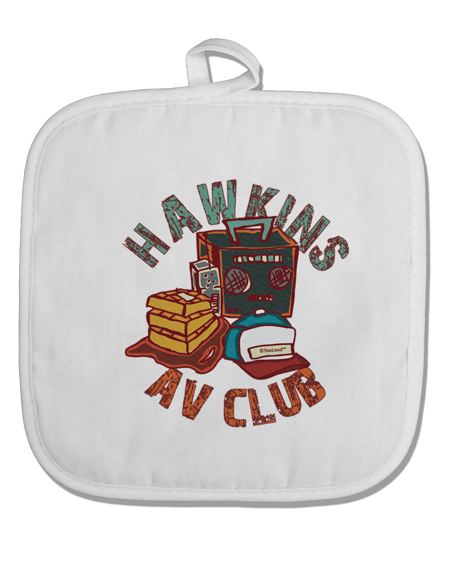 TooLoud Hawkins AV Club White Fabric Pot Holder Hot Pad-PotHolders-TooLoud-Davson Sales