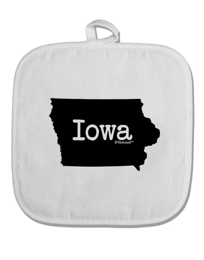 Iowa - United States Shape White Fabric Pot Holder Hot Pad-Pot Holder-TooLoud-White-Davson Sales