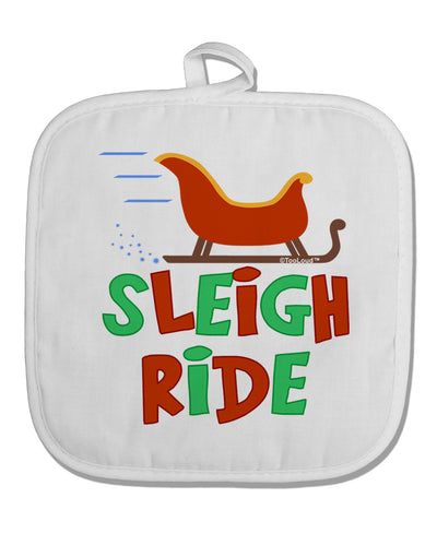 Sleigh Ride Color White Fabric Pot Holder Hot Pad-Pot Holder-TooLoud-White-Davson Sales