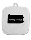 Pennsylvania - United States Shape White Fabric Pot Holder Hot Pad by TooLoud-Pot Holder-TooLoud-White-Davson Sales