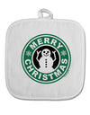 Merry Christmas Latte Logo White Fabric Pot Holder Hot Pad-Pot Holder-TooLoud-White-Davson Sales