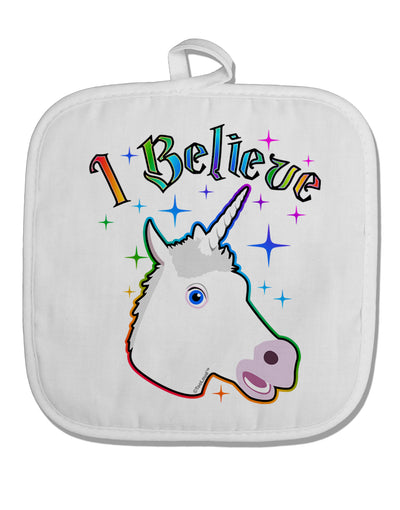 I Believe in Unicorns White Fabric Pot Holder Hot Pad-Pot Holder-TooLoud-White-Davson Sales