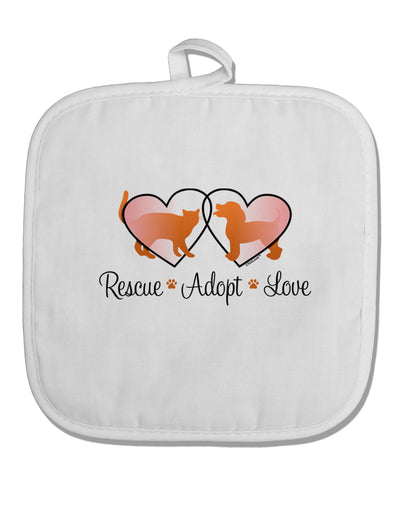 Rescue Adopt Love White Fabric Pot Holder Hot Pad-Pot Holder-TooLoud-White-Davson Sales