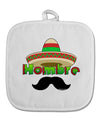 Hombre Sombrero White Fabric Pot Holder Hot Pad by TooLoud-Pot Holder-TooLoud-White-Davson Sales