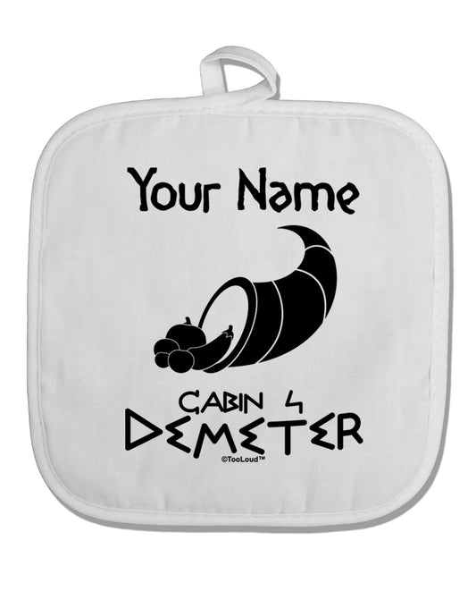 Personalized Cabin 4 Demeter White Fabric Pot Holder Hot Pad-Pot Holder-TooLoud-White-Davson Sales