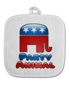 Republican Party Animal White Fabric Pot Holder Hot Pad-Pot Holder-TooLoud-White-Davson Sales
