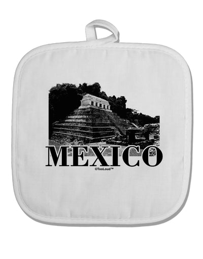 Mexico - Temple No 2 White Fabric Pot Holder Hot Pad by TooLoud-Pot Holder-TooLoud-White-Davson Sales