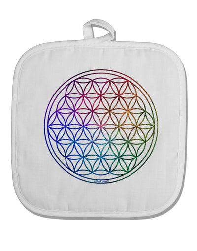 Flower of Life Circle White Fabric Pot Holder Hot Pad-Pot Holder-TooLoud-White-Davson Sales