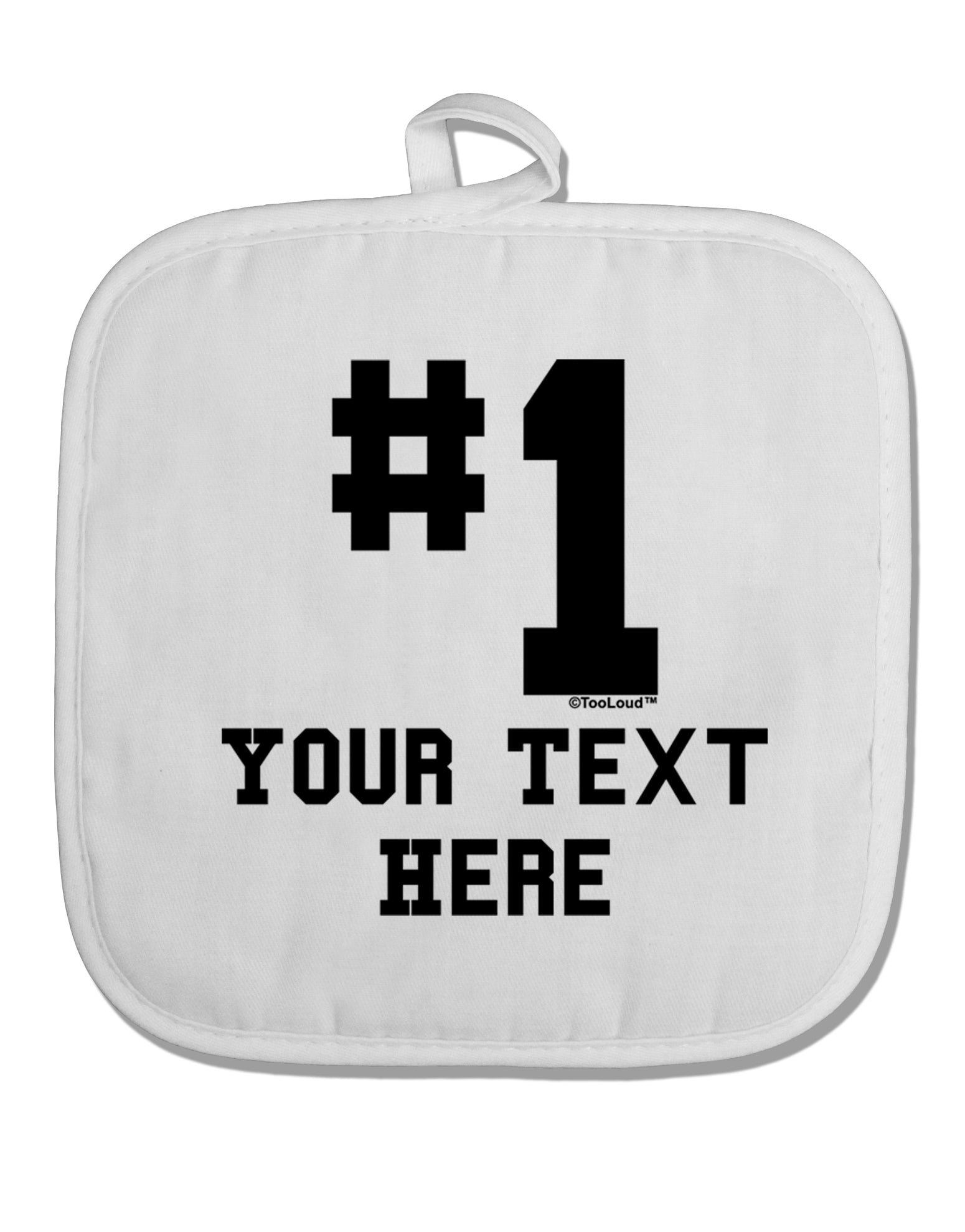 Personalized Number 1 White Fabric Pot Holder Hot Pad by TooLoud-Pot Holder-TooLoud-White-Davson Sales