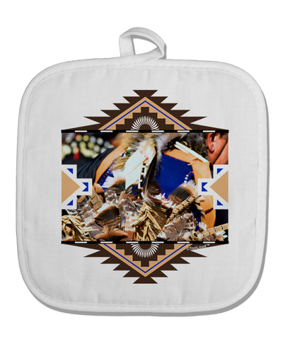 Native American Dancer 1 White Fabric Pot Holder Hot Pad-Pot Holder-TooLoud-White-Davson Sales