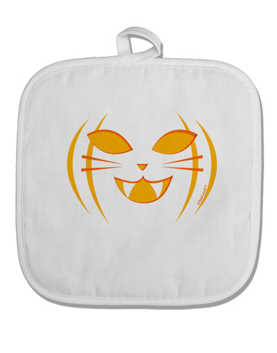 Cat-O-Lantern White Fabric Pot Holder Hot Pad-Pot Holder-TooLoud-White-Davson Sales