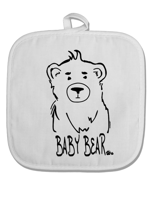 TooLoud Baby Bear White Fabric Pot Holder Hot Pad-PotHolders-TooLoud-Davson Sales