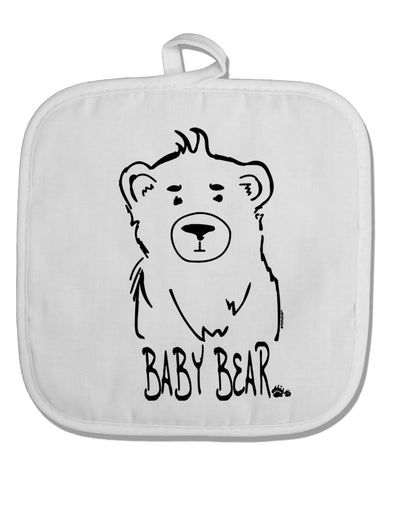 TooLoud Baby Bear White Fabric Pot Holder Hot Pad-PotHolders-TooLoud-Davson Sales