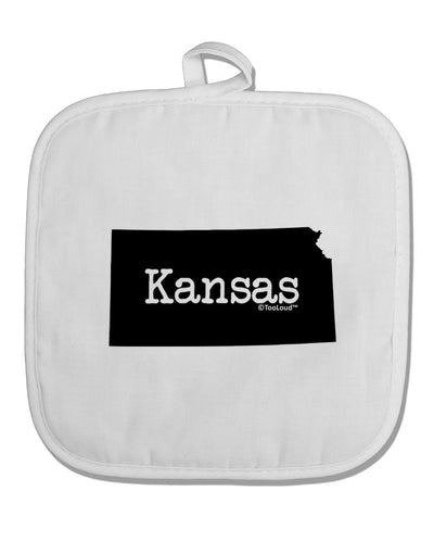 Kansas - United States Shape White Fabric Pot Holder Hot Pad-Pot Holder-TooLoud-White-Davson Sales