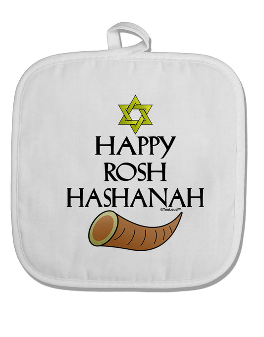 Happy Rosh Hashanah White Fabric Pot Holder Hot Pad-Pot Holder-TooLoud-White-Davson Sales