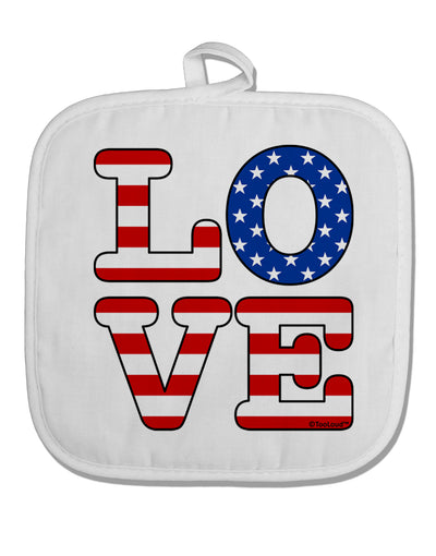 American Love Design White Fabric Pot Holder Hot Pad by TooLoud-Pot Holder-TooLoud-White-Davson Sales