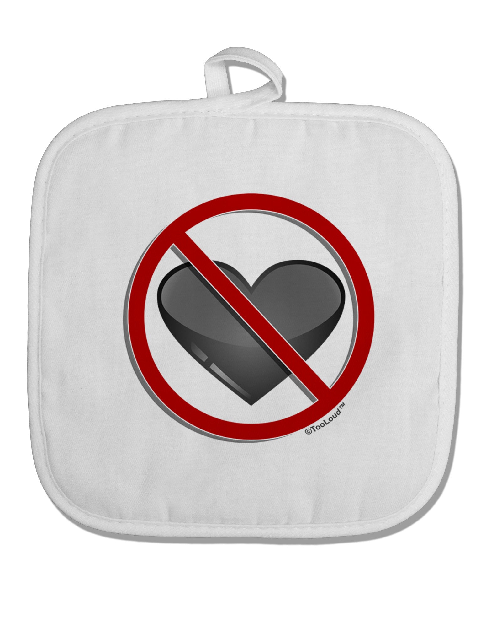 No Love Symbol White Fabric Pot Holder Hot Pad-Pot Holder-TooLoud-White-Davson Sales