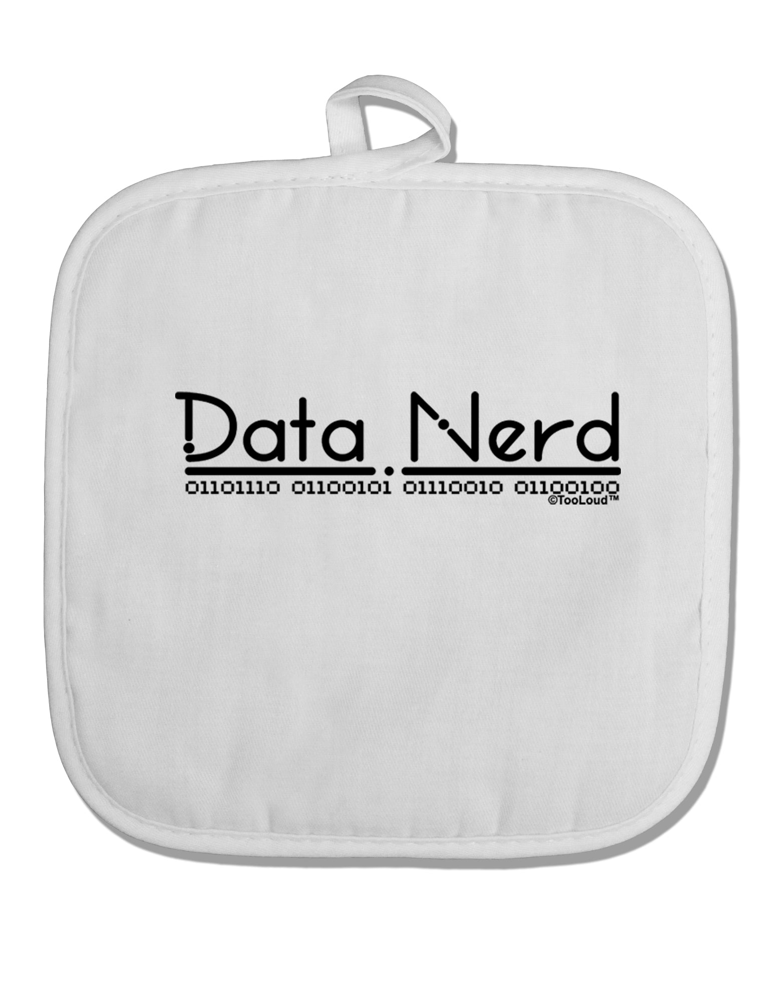 Data Nerd White Fabric Pot Holder Hot Pad by TooLoud-Pot Holder-TooLoud-White-Davson Sales