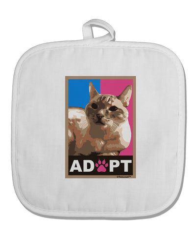 Adopt Cute Kitty Cat Adoption White Fabric Pot Holder Hot Pad-Pot Holder-TooLoud-White-Davson Sales