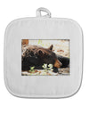 Laying Black Bear White Fabric Pot Holder Hot Pad-Pot Holder-TooLoud-White-Davson Sales