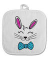 TooLoud Happy Easter Bunny Face White Fabric Pot Holder Hot Pad-PotHolders-TooLoud-Davson Sales