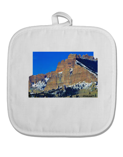 Colorado Snowy Mountains Cutout White Fabric Pot Holder Hot Pad-Pot Holder-TooLoud-White-Davson Sales