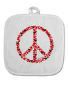 Peace Sign Hearts Red White Fabric Pot Holder Hot Pad-Pot Holder-TooLoud-White-Davson Sales