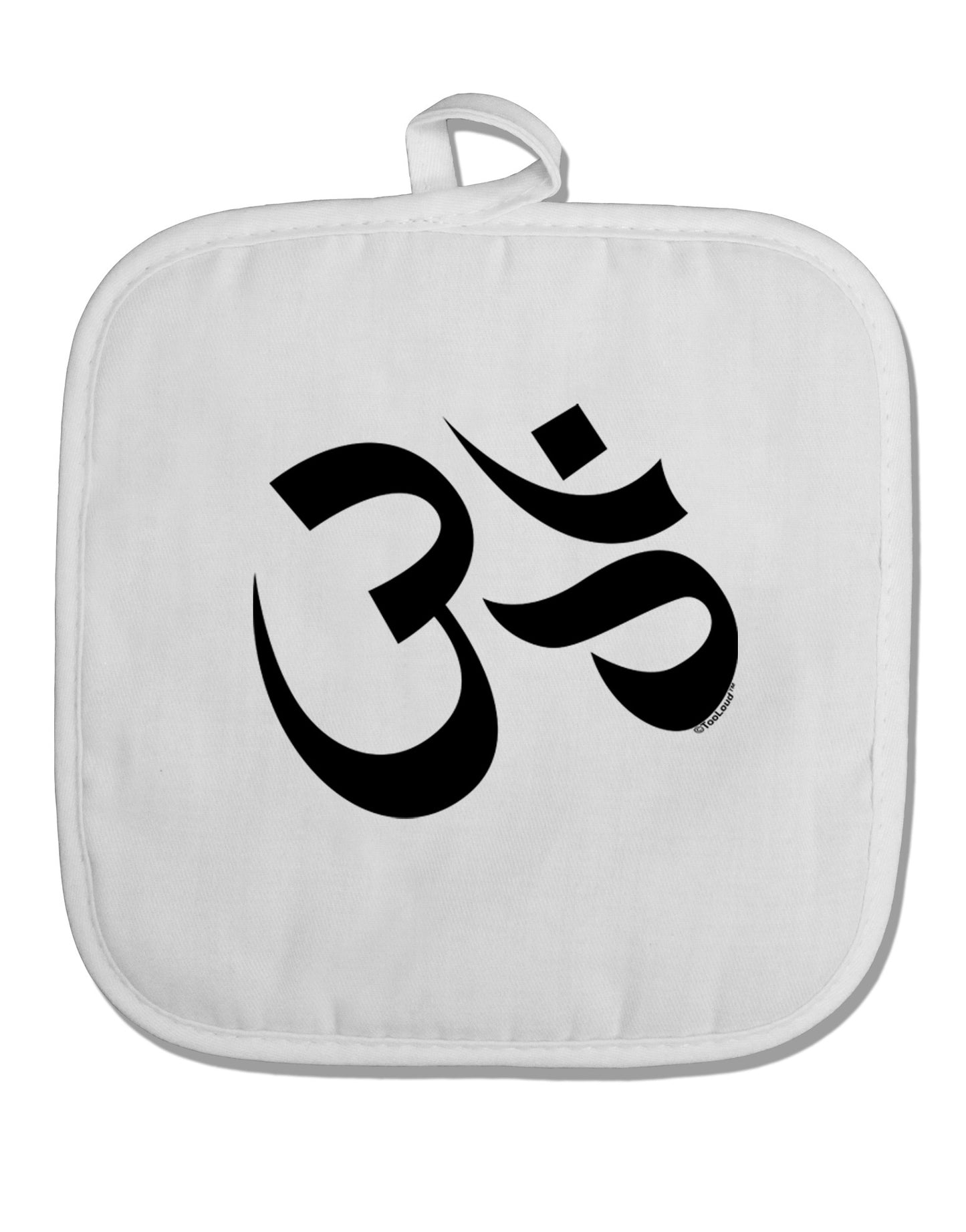Om Symbol White Fabric Pot Holder Hot Pad-Pot Holder-TooLoud-White-Davson Sales