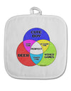 Beer Boy and Games Diagram White Fabric Pot Holder Hot Pad-Pot Holder-TooLoud-White-Davson Sales
