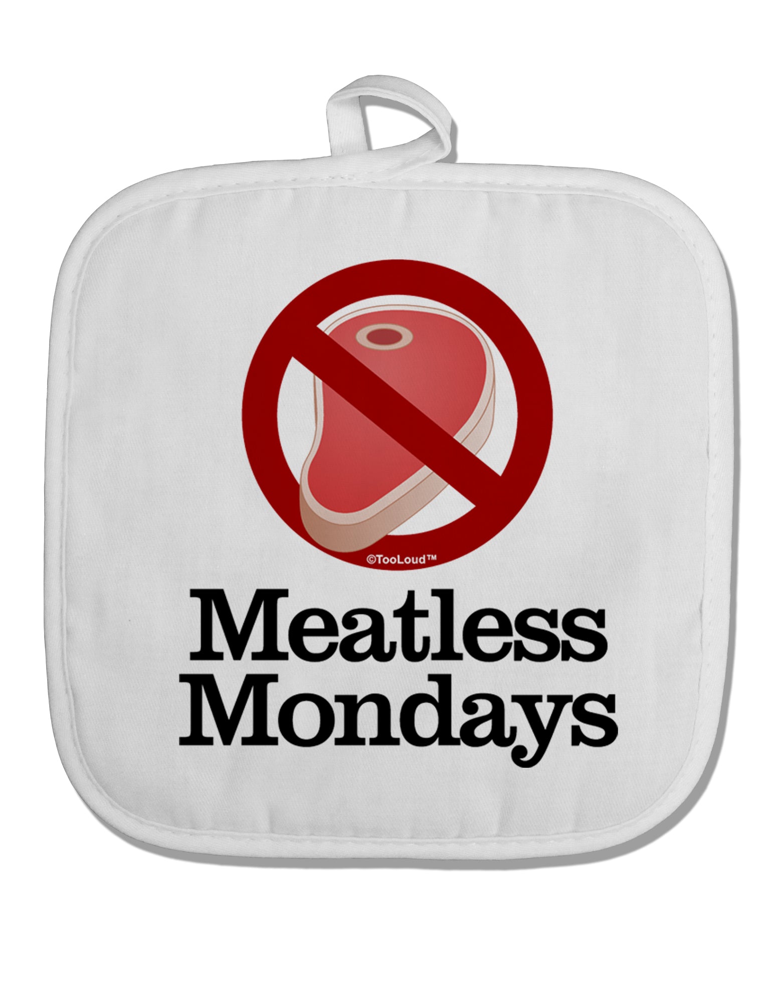 Meatless Mondays White Fabric Pot Holder Hot Pad by TooLoud-Pot Holder-TooLoud-White-Davson Sales
