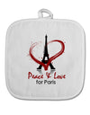 Peace & Love For Paris White Fabric Pot Holder Hot Pad-Pot Holder-TooLoud-White-Davson Sales