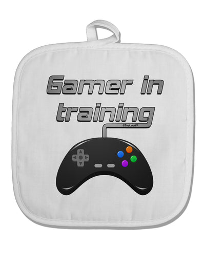 Gamer In Training Color White Fabric Pot Holder Hot Pad by TooLoud-Pot Holder-TooLoud-White-Davson Sales